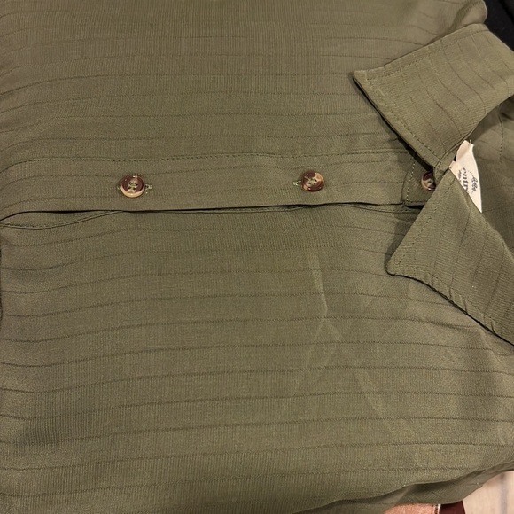Entro Olive Green Button-Up Babydoll Dress - Picture 11 of 11